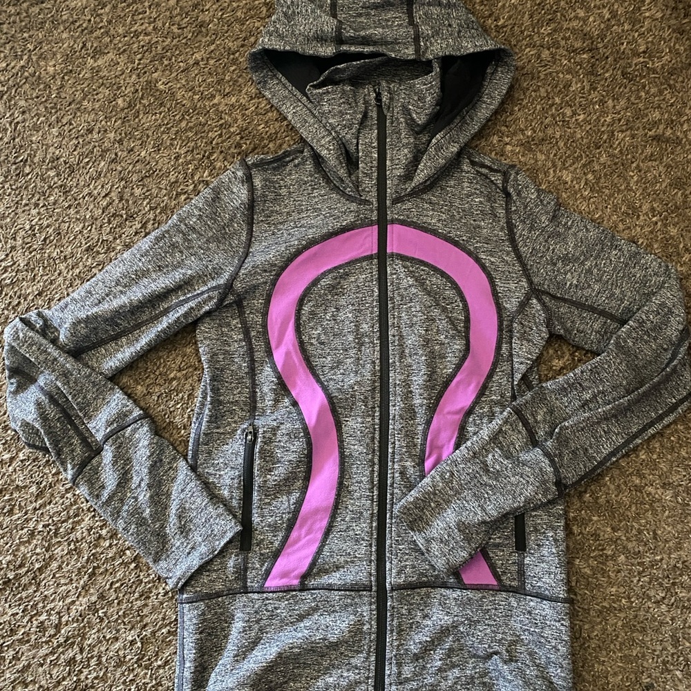 lululemon athletica Heathered Gray and Purple Hoodie